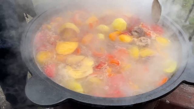 ЗАСЕВАЕМ ДЕРЕВЕНСКИЙ ОГОРОД/ГОТОВИМ ШУРПУ В КАЗАНЕ/ П?