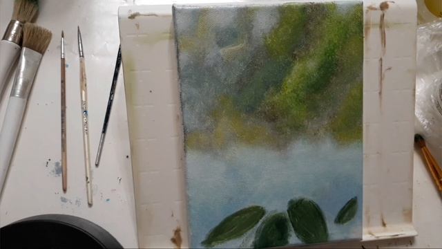 15x20. Как я изобразила фон для розы.