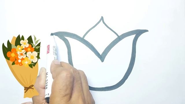 Drawing A For Picture / Flower Нарисуй для детей роза