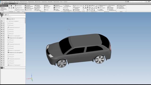 3D модель автомобіля в Компас 3D Car 3D model design смотреть онлайн