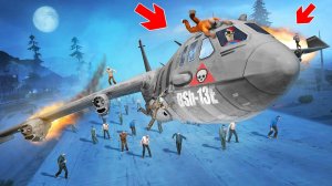 Нашел военный самолет и улетел от зомби в gta 5 online ! выживание в зомби апокалипсисе в гта 5 !