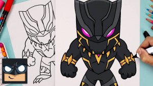 Как нарисовать ЧЕРНУЮ ПАНТЕРУ из МАРВЛ (БЕЗ ЛИШНИХ СЛОВ)