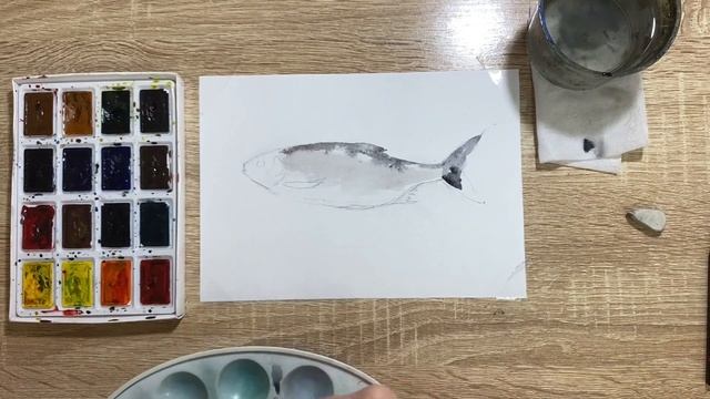 Как нарисовать воблу карандашом и акварелью начинающ? смотреть онлайн