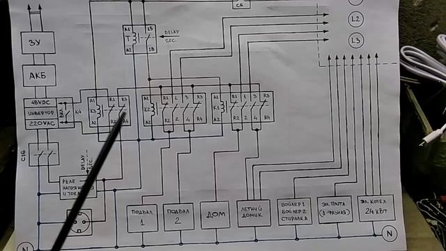 Автоматический ввод резерва в трехфазной системе