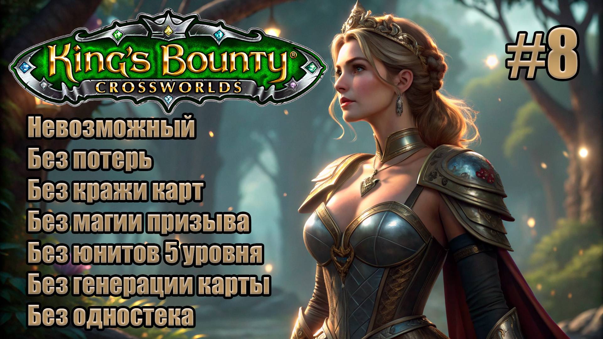 King's Bounty: Перекрестки миров. Невозможный. Без потерь, кражи карт, призыва и юнитов 5 уровня. #8 смотреть онлайн