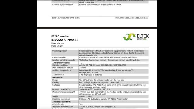 Инвертор 48-230 1800W Eltek INV222 обзор со всех сторон