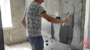 укладка керамогранита на стену своими руками, ремонт ?