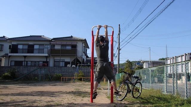 #Япония # Моя тренировка на перекладине.Попеременное в