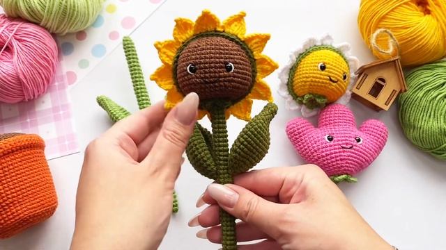 ВЯЖЕМ ЦВЕТОЧКИ | Амигуруми | Совместное вязание | Цвето