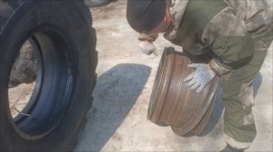 Камаз 4310 перебортировка колеса.