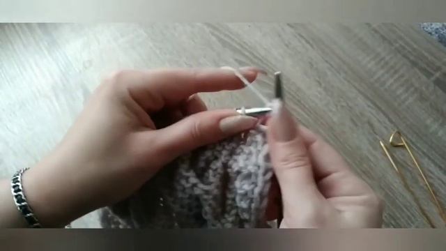 Коса с тенью для шарфа/снуда спицами #knitting #вязание #croch смотреть онлайн