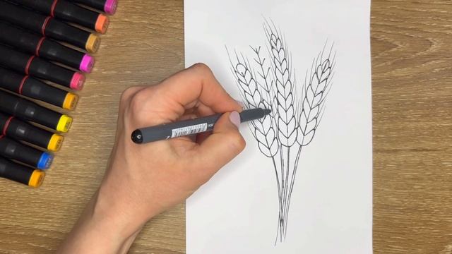 Як намалювати колоски пшениці / Як намалювати пшеницю