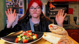 Мукбанг | Шаурма на дровах и Салат Летний | Обжор Асмр