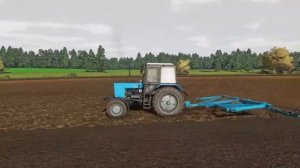 Farming Simulator 22 / Боронуем поле на МТЗ-82.1 / Карта Калиновка