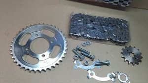 Комплект звезды цепь 428-14/38Т на мопед Альфа Дельта. «Lipai»