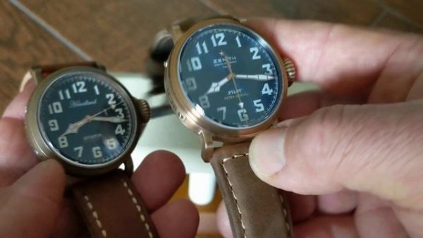 Очередная бомба с Алиэкспресс, копия часов Zenith Pilot bronze
