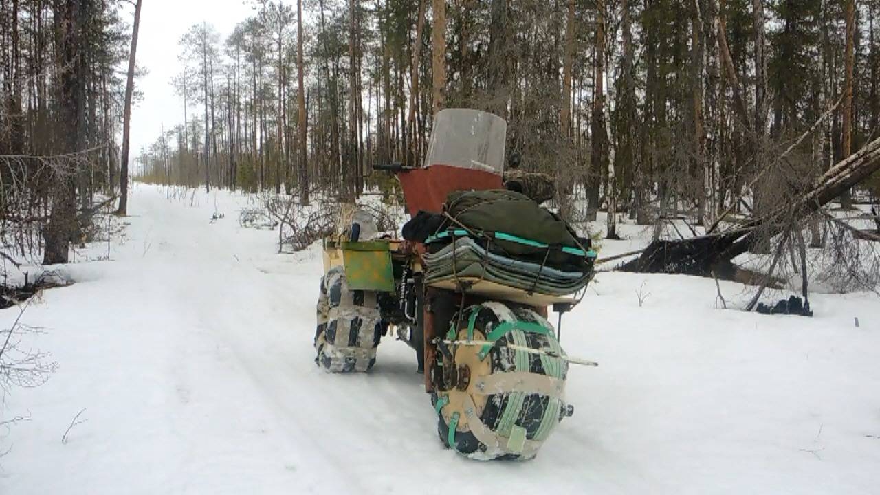 Путешествие на самодельном снегоходе. Третий день.