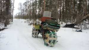 Путешествие на самодельном снегоходе. Третий день.