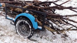 Поездка на Мотоцикле ИЖ Планета за дровами в снег! Бол?