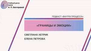 Подкаст "Внутри процесса".Границы и эмоции.