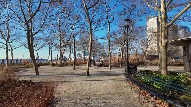 Зимняя Солнечная прогулка по улицам Уолл-стрит, Бэттери, Бродвей и мэрия! МАНХЭТТЕН. смотреть онлайн