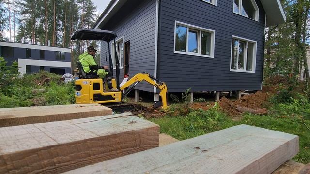 МИНИ-ЭКСКАВАТОР RIPPA R319, КОПАЕМ ДРЕНАЖ.