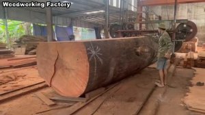 Красное дерево. Целое состояние. Распил на ленточной пилораме.