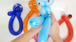 Воздушный Шарики капитошка с цветной водой! Надуваем и Лопаем! Учим цвета!