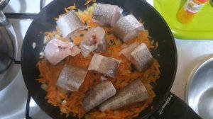 Вкусный ужин!!! Рыба тушеная с овощами в сметанном соус