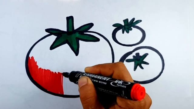 Bolalar Uchun Pamidor Rasm Chizish|Рисуем помидор для детей| Draw A Picture Of