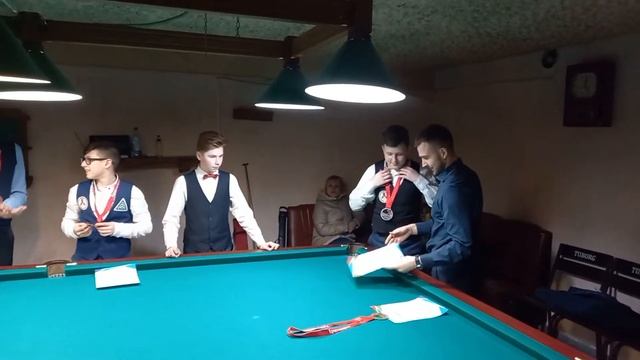 Русский бильярд. Перевенство Красноярского края 2022 года среди юношей 13-16 лет. Награждение.