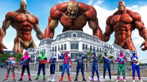 Ого, 10 Человек-пауков в одном доме?? Привет всем супергероям, стреляйте в титанов!