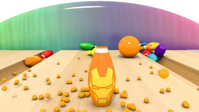 УЧИМ ЦВЕТА Игра в Боулинг Кегли Супергерои Мультфильм для детей Изучаем цвета по супергероя смотреть онлайн