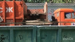 Мусоровоз грузит мусор мусор 🗑