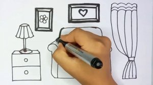 Как нарисовать ГОСТИНУЮ? Простой техника рисование де