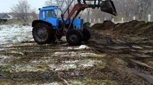 МТЗ 80 с мостом газ 66 .