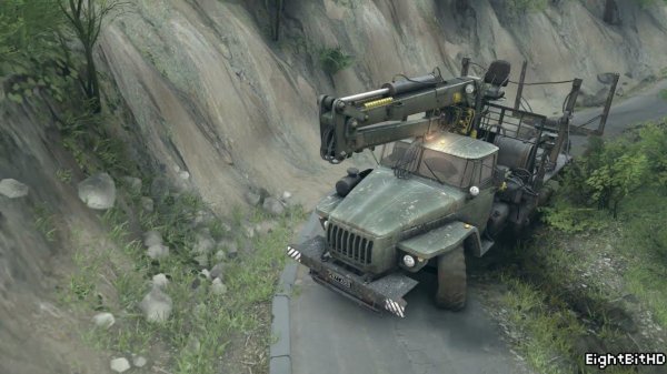 Ural-4320  Log Truck with Crane Off Road SpinTires Freeride/Walkthrough/Gameplay HD 1080p