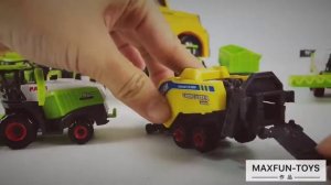 НАБОР игрушек модели ТРАКТОР КОМБАЙН ПРИЦЕП