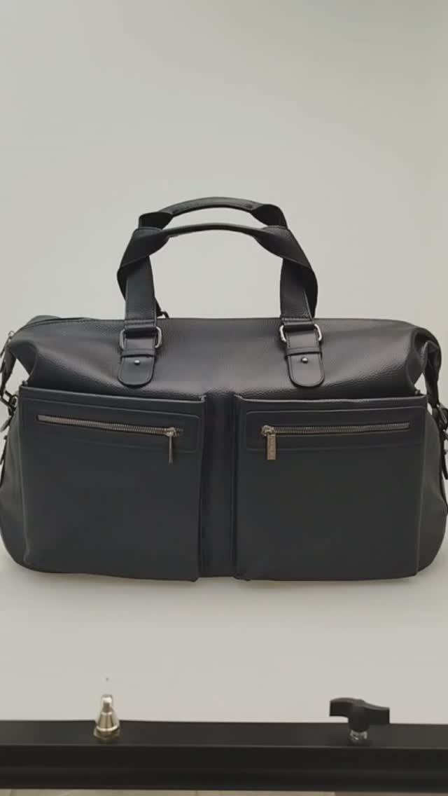 249-D022-3-BLK_дорожно-спортивная сумка из искусственной кожи_ торговая марка Poshete смотреть онлайн