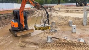 Срубка ЖБ Свай мини экскаватором LONKING CDM 6035