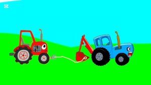 красный трактор закончился топливо и синий Трактор Го