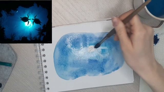 Акварельный скетчинг - морские черепахи смотреть онлайн