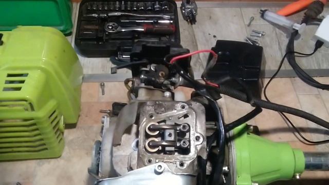 Регулировка клапанов четырёхтактной мотокосы смотреть онлайн