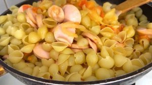 Быстрый Ужин На Сковороде: Макароны С Сосисками, Сыром