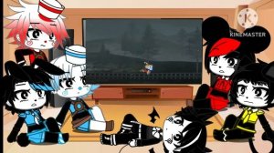 реакция на cartoons cuphead vs choo choo Charles (Gacha Club Edition)☕🆚🚂