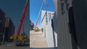 Автокран SANY STC250T5-5 работа с гуськом.  truck crane SANY STC250T5-5 work.