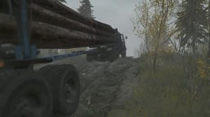 МАЗ-509 лесовоз (часть 2) Туман #mudrunner #maz