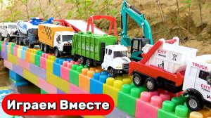 Машинки мультики 🛻 Спасение грузовика из воды ! Строительный кран едет на ПОМОЩЬ 🛻