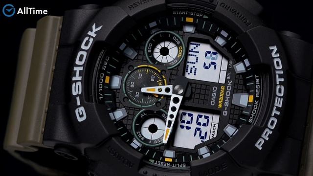 Обзор часов Casio G-SHOCK GA-100TU-1A3 с хронографом. Японские нар
