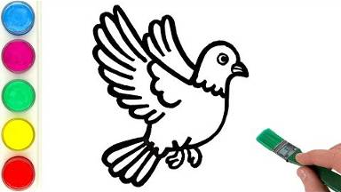 Рисуем и раскрашиваем голубя. Детям и начинающим смотреть онлайн